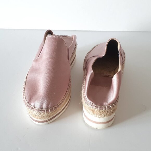 EUC Zara blush pink satin effect slip on espadrille style shoes, US 6 - Picture 12 of 16